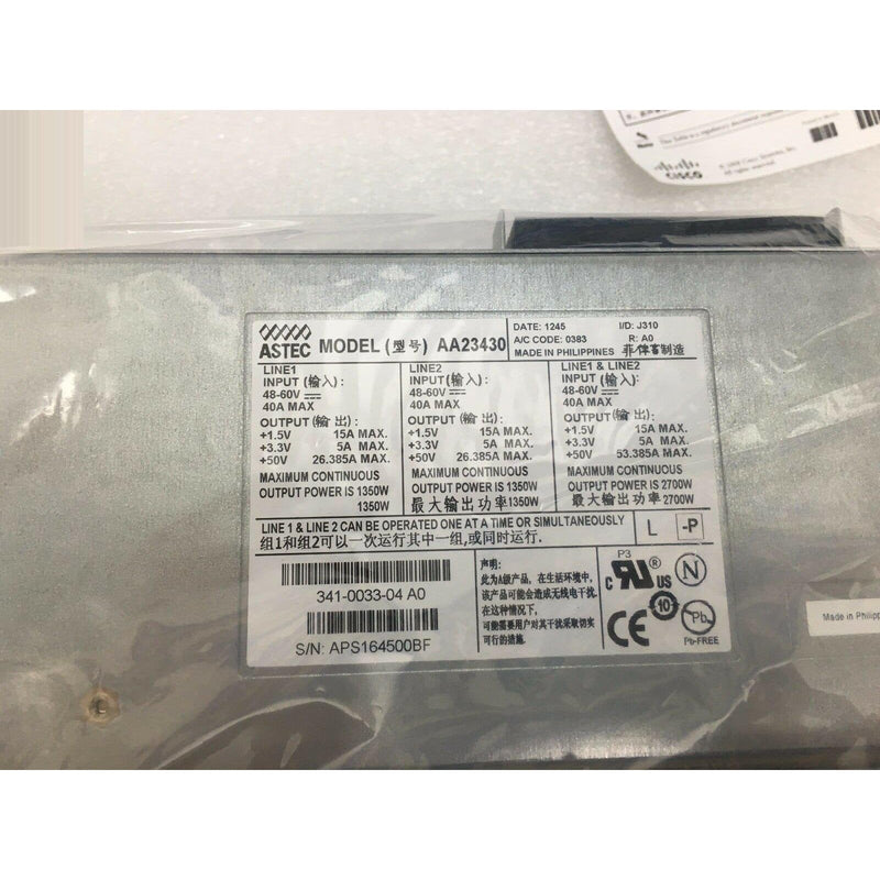 7606 Cisco PWR-2700-DC 2700W POWER SUPPLY for CISCO7606 CISCO7606-S 341-0033 KMJ 746320877808-FoxTI