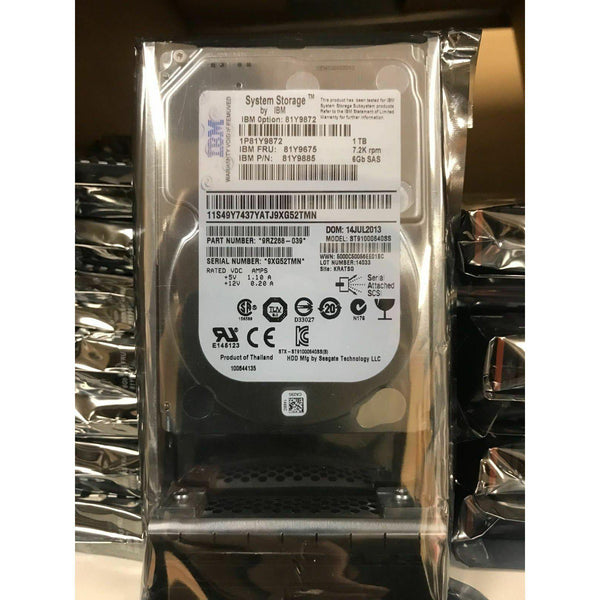 81Y9875 IBM 1TB SAS 6Gbps 7.2K RPM 2.5" Hard Drive 81Y9872 /81Y9885 /81Y9675 HDD 883436125048-FoxTI