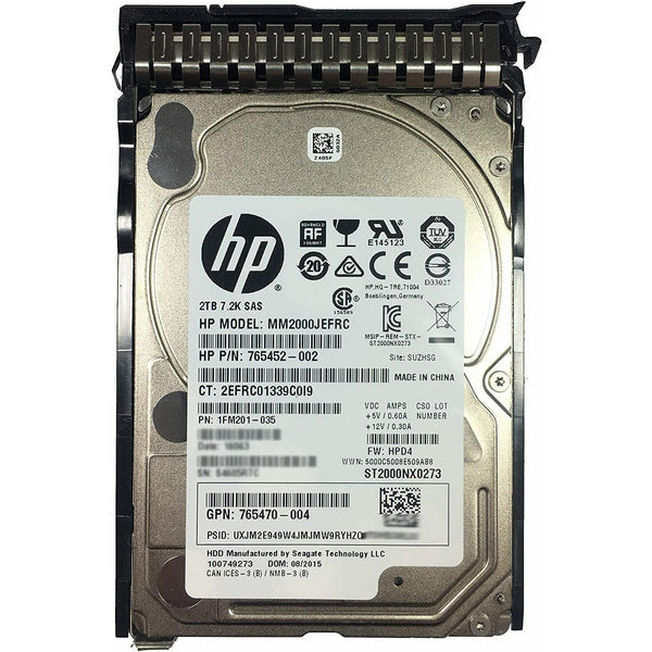 HPE 2TB MM2000JEFRC 765452-002 765470-004 ST2000NX0273 1FM201-035 7.2k RPM SAS 2.5” SFF FW: HPD4 - MFerraz Tecnologia