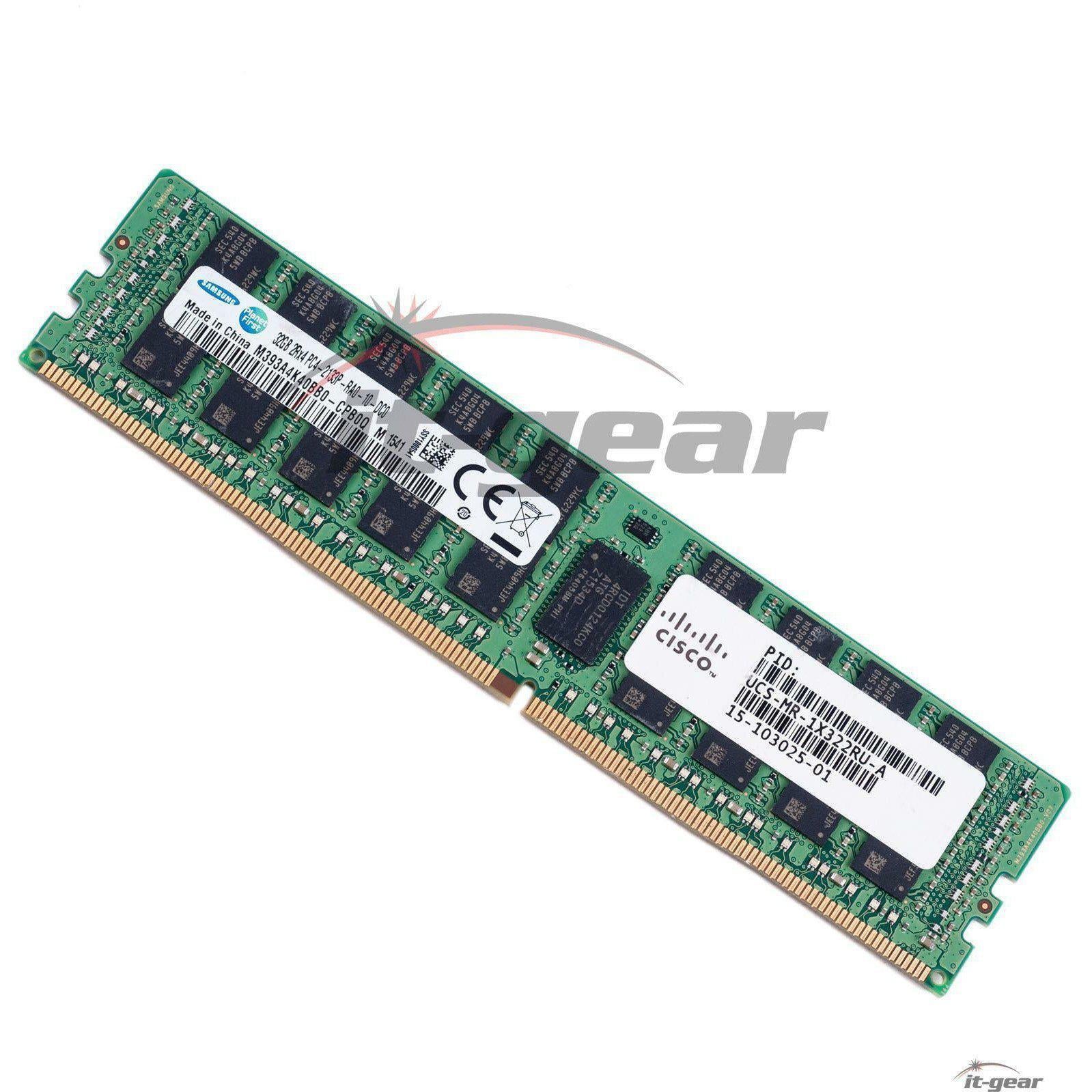 Cisco UCS-MR-1X322RU-A 32GB DDR4 2133mhz 2RX4 RDIMM PC4 17000 Memory 1.2V 23165173150