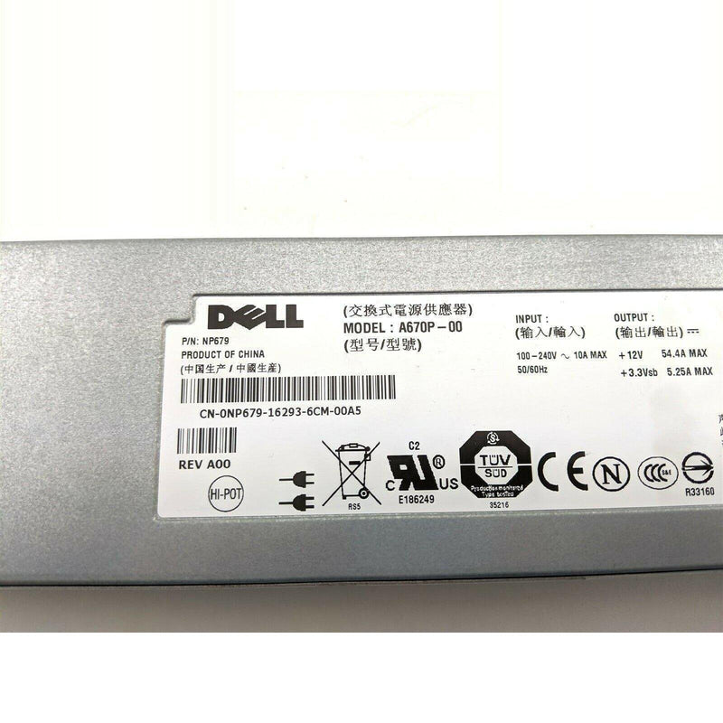 Dell A670P-00 H Plug 670 Watt Poweredge 1950 Redundant Power Supply Slot Module-FoxTI