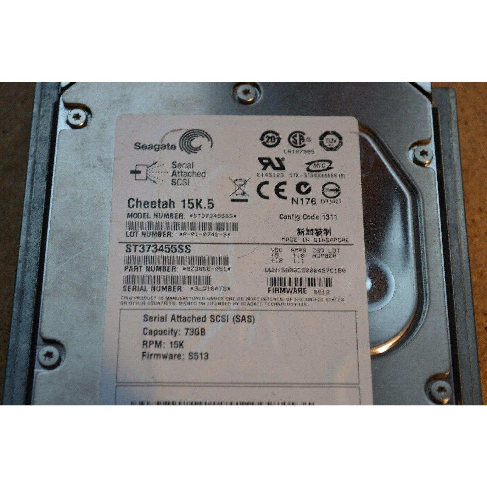 Dell GY581 73GB 15K 3.5" LFF SAS 3Gbps Hard Drive w/ Tray ST373455SS 9Z3066-054 102646335383-FoxTI