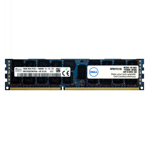 DELL SNPMGY5TC/16G 16GB 2Rx4 DDR3 PC3L-10600R 1333MHz LV REG SERVER MEMORY RAM 740617187267-FoxTI