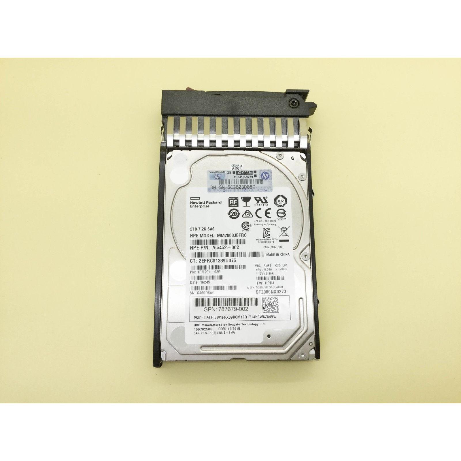 Disco J9F51A HP MSA 2TB 12G SAS 7.2K SFF 2.5" 512e MDL HDD 787653-001 888793473634-FoxTI