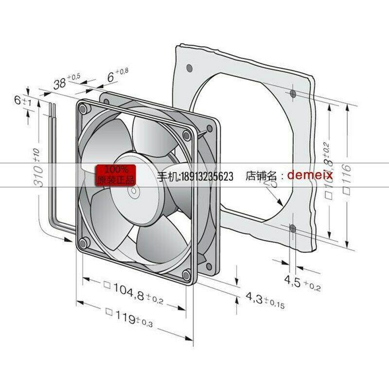 Ebm papst 4214/2HPU 12038 24V 0.19A 4.6W 4-wire waterproof cooling fan-FoxTI