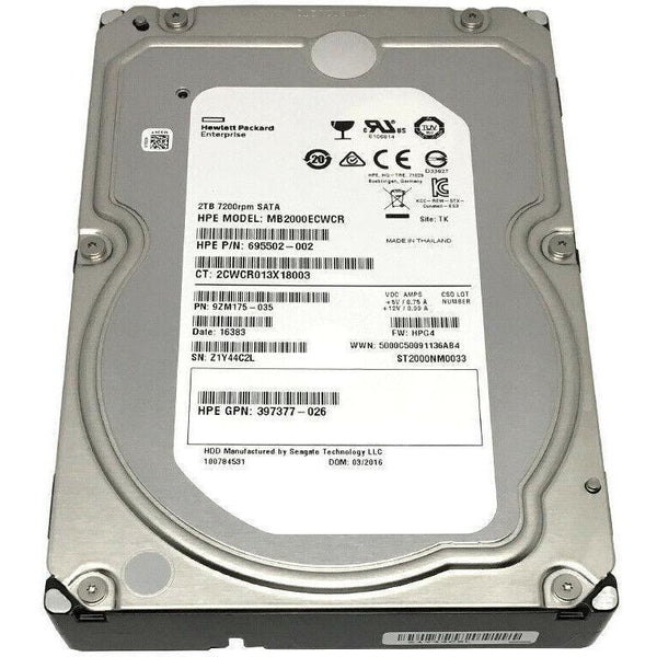 HP / Seagate 2TB ST2000NM0033 7200RPM 128MB Cache SATA 6Gb/s 3.5" Enterprise HDD 763649030042-FoxTI