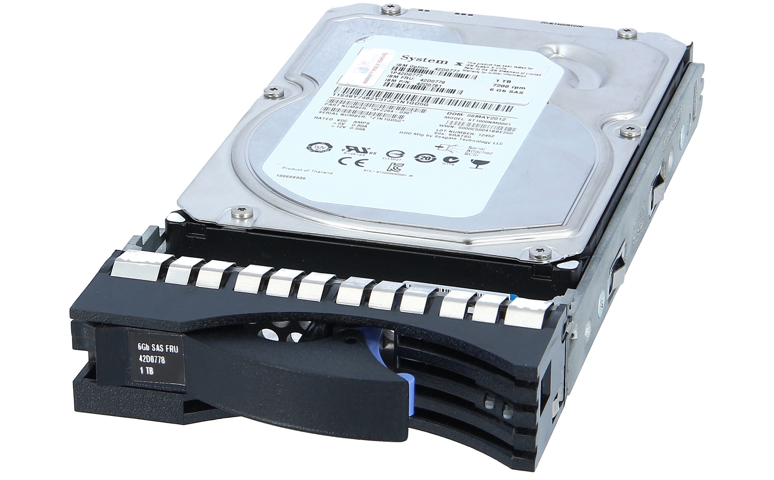 Disco IBM 42D0778 1TB 7200RPM 6G 3.5" SAS Hard Drive LFF HDD w/ Tray 42D0777 42D0781 - AloTechInfoUSA