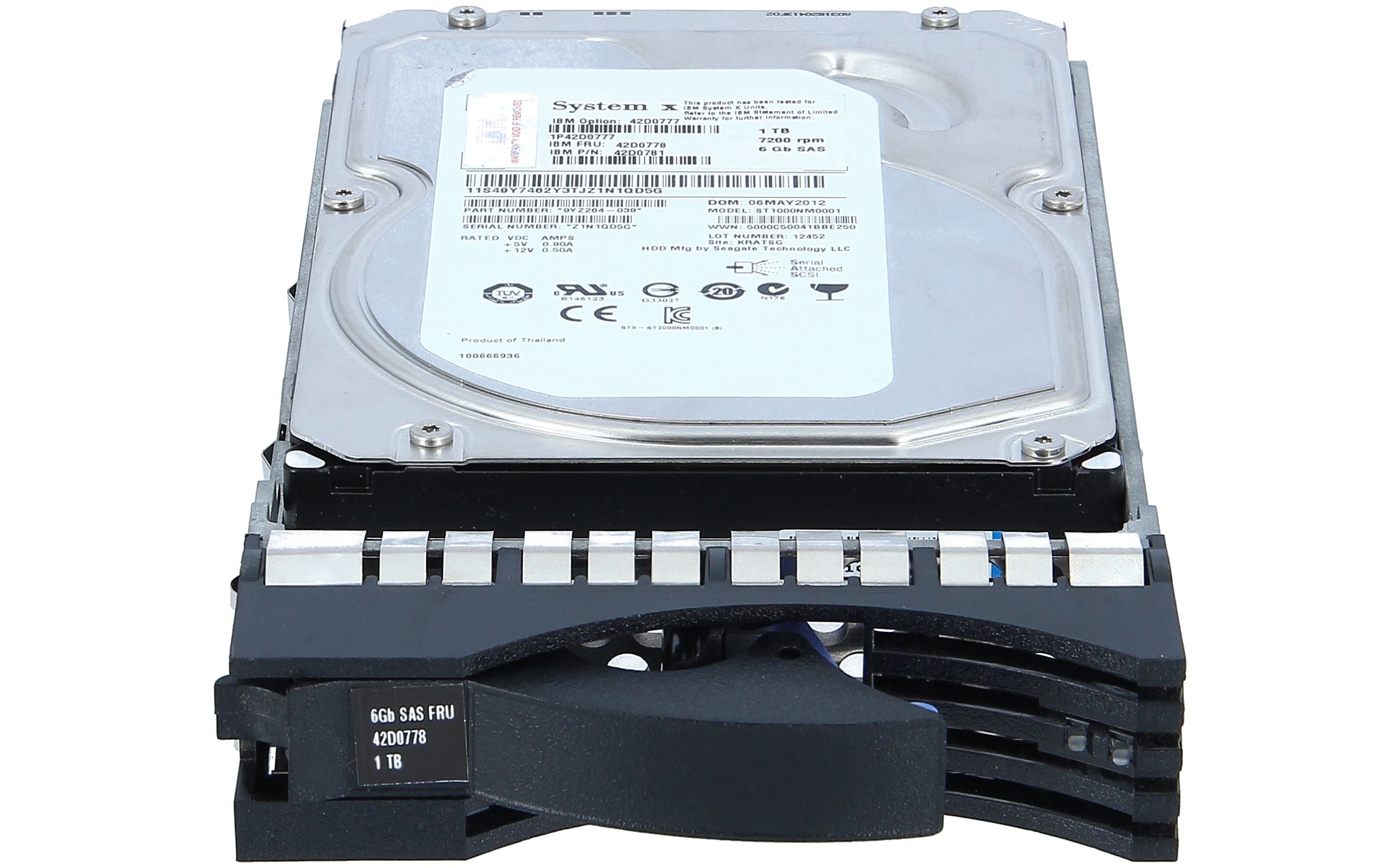 Disco IBM Seagate ST1000NM0001 1 TB 7200RPM HOT-SWAP SAS Hard Drive W/ TRAY 42D0778 - AloTechInfoUSA