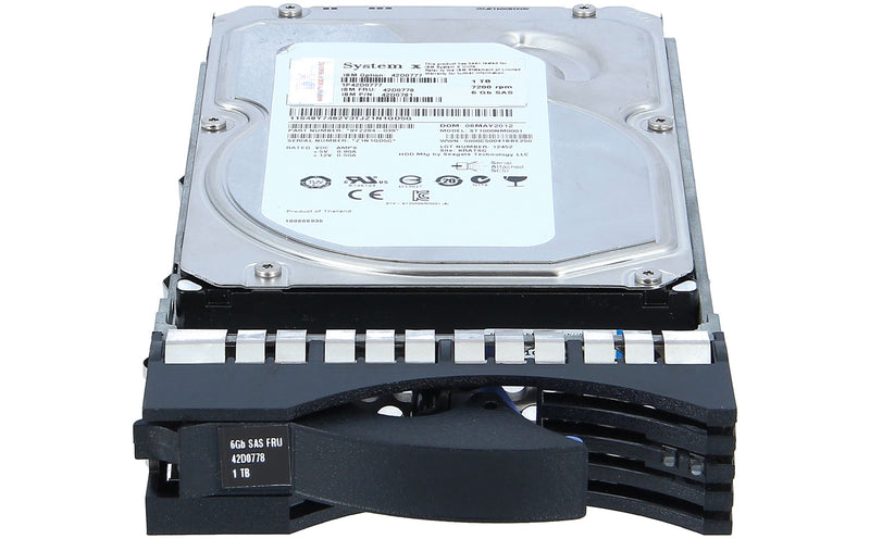 Disco IBM 42D0778 1TB 7200RPM 6G 3.5" SAS Hard Drive LFF HDD w/ Tray 42D0777 42D0781 - AloTechInfoUSA