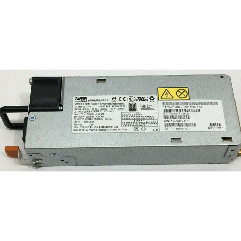 IBM 94Y8104 550W HIGH EFFICIENCY PLATINUM POWER SUPPLY 94Y8105 FSA011-031G-FoxTI