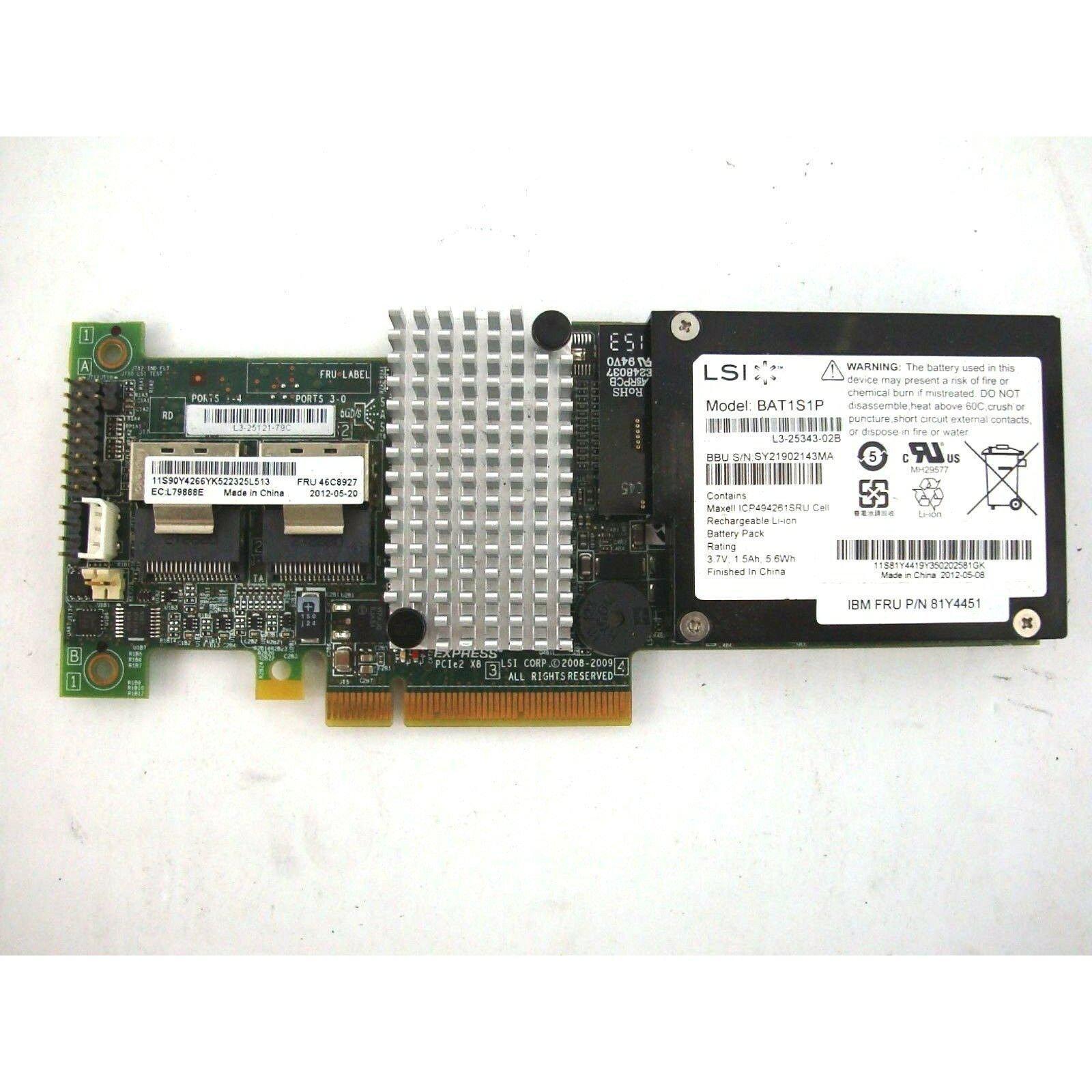 LSI ServeRAID M5015 SAS SATA PCIe RAID Controller IBM 46C8927-FoxTI