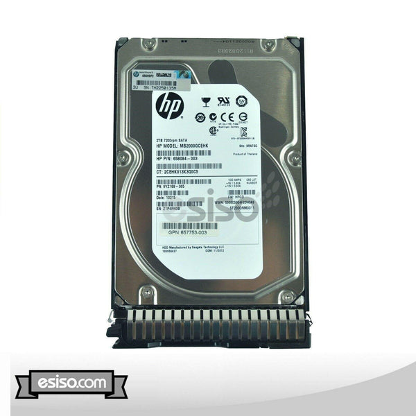 MB2000GCWDA HP 2TB 6G SATA 7.2K rpm LFF (3.5-inch) SC Midline Hard Drive 886111720576-FoxTI