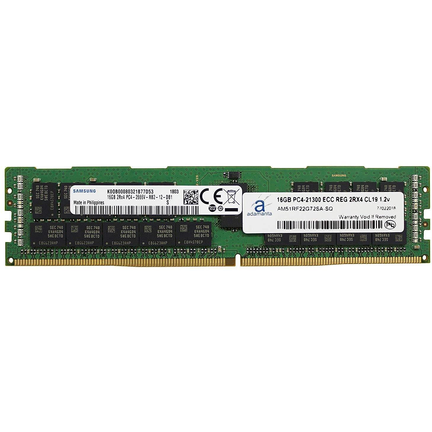 HP Dell memory 16GB (1x16GB Server Memory UpgraCompatible Dell Poweredge, Precision &amp; HP Proliant Servers Samsung Original DDR4 2666MHZ PC4-21300 ECC Registered Chip 2Rx4 CL19 1.2v DRAM RAM