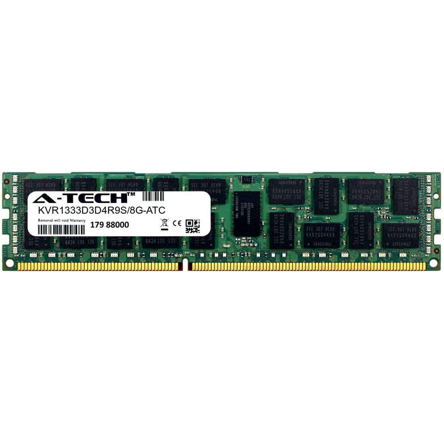 memory 8GB Replacement for Kingston KVR1333D3D4R9S/8G - DDR3 1333MHz PC3-10600 ECC Registered RDIMM 2rx4 1.5v - Single Server Memory Ram Stick (KVR1333D3D4R9S/8G-ATC