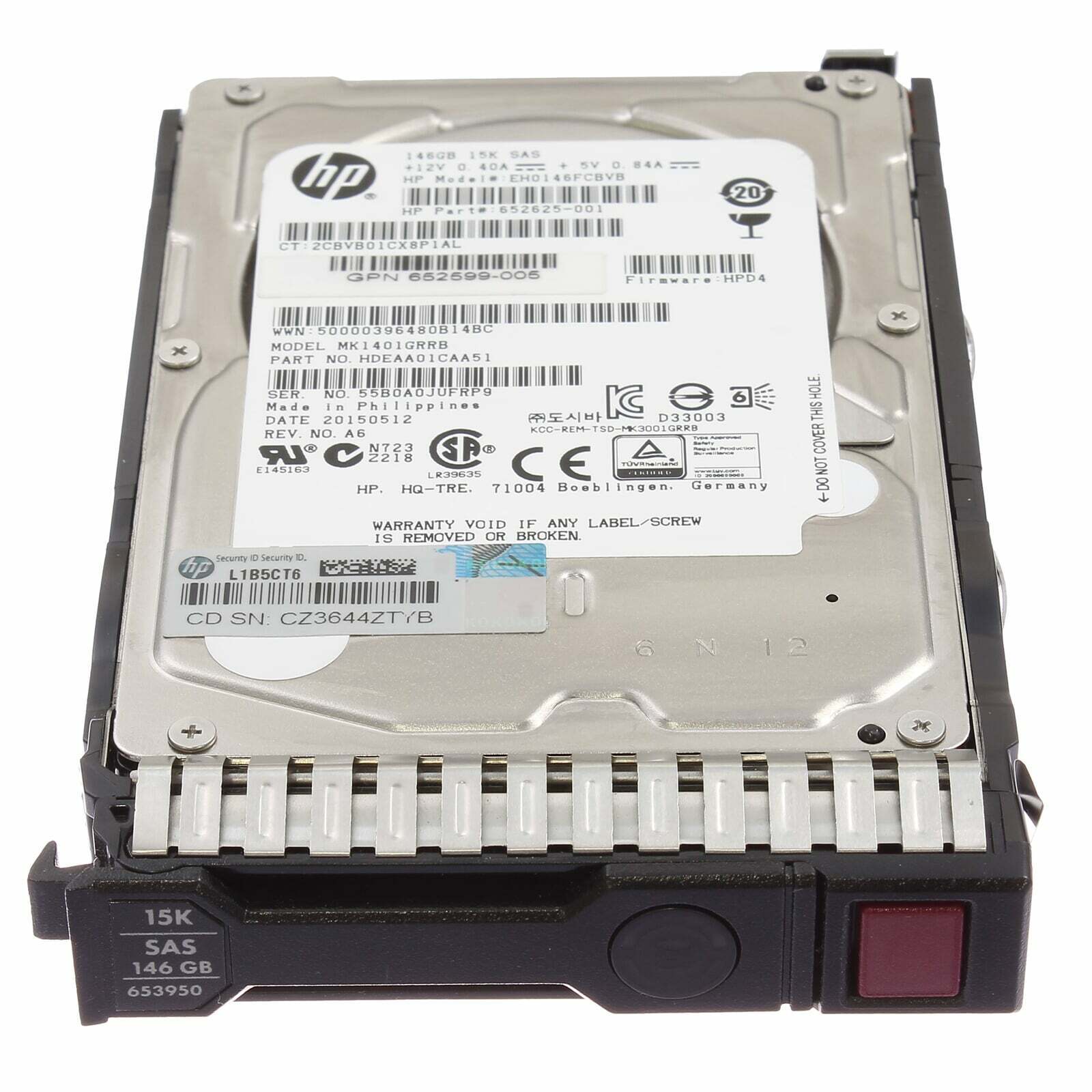 EH0146FCBVB HP 146GB 6G SAS 15K rpm SFF (2.5-inch) SC Enterprise HDD W/Tray 886111585571 - AloTechInfoUSA