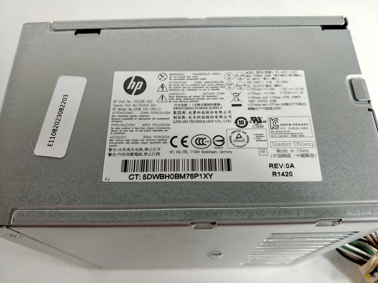HP 702306-002 ProDesk 600 G1 320W 6 Pin Desktop Power Supply