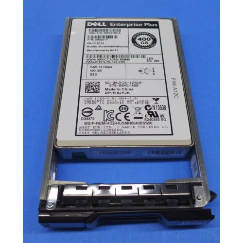 Dell Enterprise Plus 400GB 12 Gbps 2.5" SAS SSD w/ Caddy HUSMH8040BSS200 8JYJK