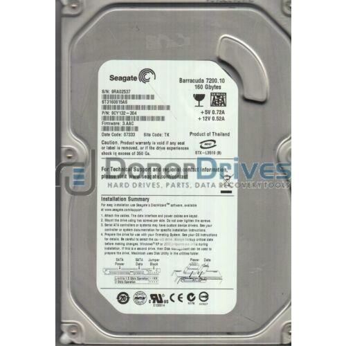 ST3160815AS, 9RA, TK, PN 9CY132-304, FW 3.AAC, Seagate 160GB SATA 3.5 Hard Drive 890552607594 HD - MFerraz Tecnologia