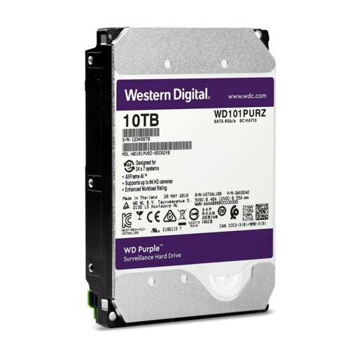 Disco WD Purple 10TB Surveillance 7200 RPM SATA lll 256MB 3.5" Internal HDD WD101PURZ - MFerraz Tecnologia