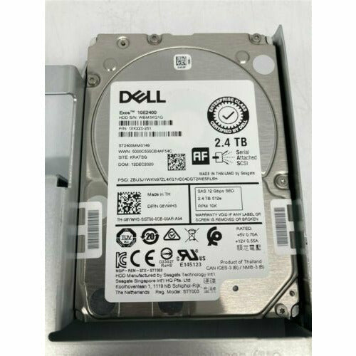 DELL 2.4TB 10K 12Gb/s 2.5" AF SAS ST2400MM0159 DP/N 0X7NC4 EXOS 10E2400 W/ TRAY disco - MFerraz Tecnologia