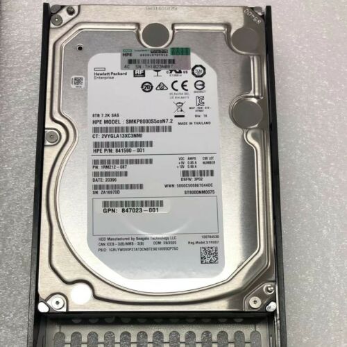 Fit HP 3PAR 8T 3.5 SAS hard drive SMKP8000S5xeN7.2 846590-001 P9B44B - MFerraz Tecnologia