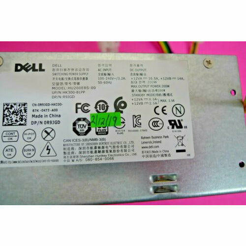 Fonte Genuine Dell Inspiron 3470 Vostro 3470 200W Power Supply HU200EBS-00 R9JGD - MFerraz Tecnologia