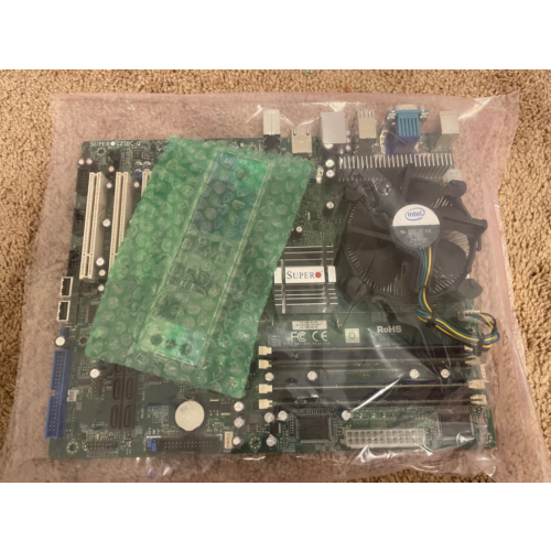 SUPERMICRO C2SBC-Q MOTHERBOARD W/ E8400 3.00GHZ + COOLER, 8GB RAM - (561) 808-9569