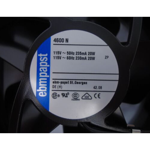 Ebm Papst 4600N Axial Fan 115VAC 120x120x38mm 105.9CFM 18W 50 dB 3100 RPM T1062 - (561) 808-9569