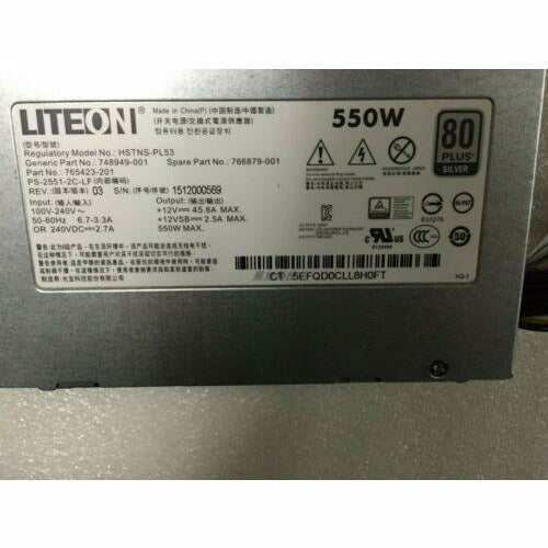 Fonte 748949-001 HPE 550W AC 100-240V 50-60HZ G9 Power Supply HSTNS-PL53 PS-2551-2C-LF - MFerraz Tecnologia