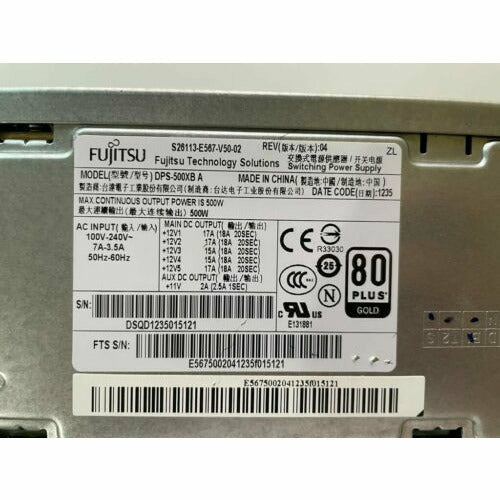 Fujitsu DPS-500XB A server power supply 500W S26113-E567-V50-02 fonte - MFerraz Tecnologia