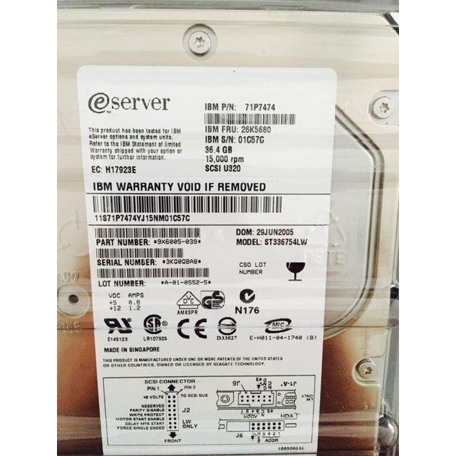 Seagate/IBM (ST336754LW) 36.7GB, 15000RPM, 3.5" Internal Hard Drive 2000010198757 Disco-FoxTI