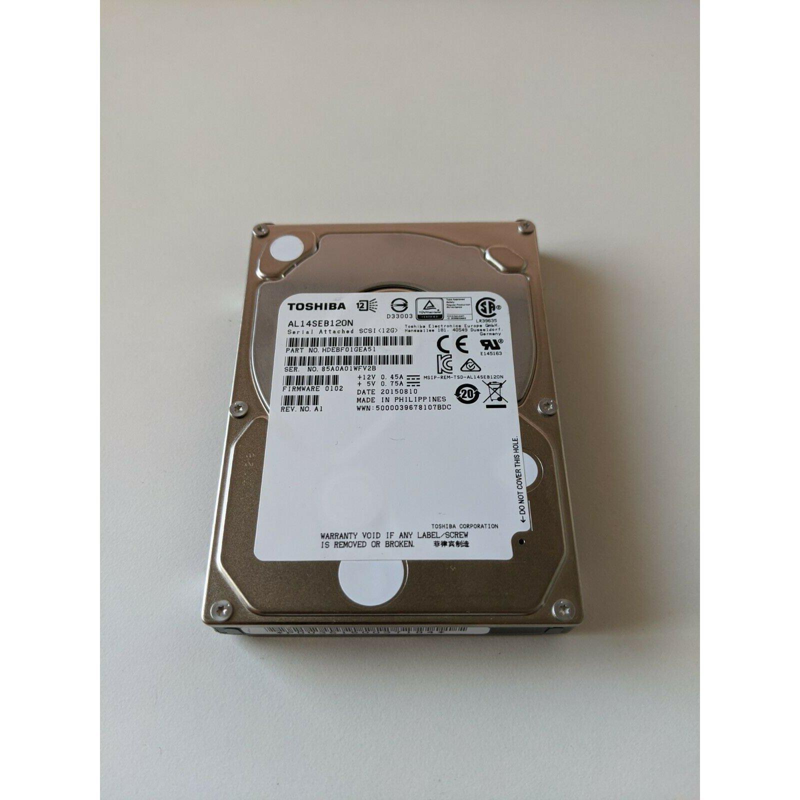 Toshiba AL14SEB120N 1.2 TB 196 MiB/s 10,500 RPM SAS 2.5" 600346130128-FoxTI